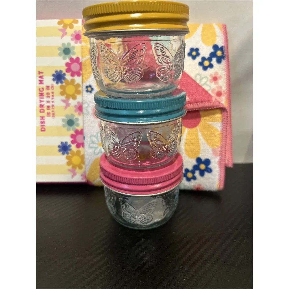 New Summer 2026 Dolly Parton Collection  3 Small Jars - Butterfly, Sun‎ & Flower